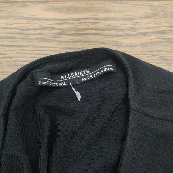 AllSaints Adela Adi Black Sheath Midi Dress – Size US 4 - Picture 5 of 8